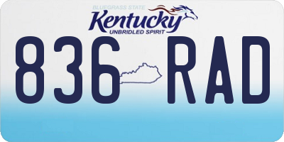 KY license plate 836RAD