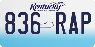 KY license plate 836RAP