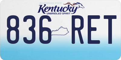 KY license plate 836RET