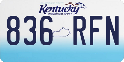 KY license plate 836RFN