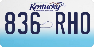 KY license plate 836RHO