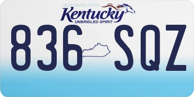 KY license plate 836SQZ