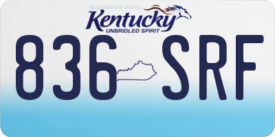 KY license plate 836SRF