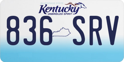 KY license plate 836SRV
