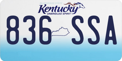 KY license plate 836SSA