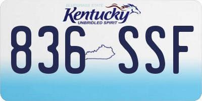 KY license plate 836SSF