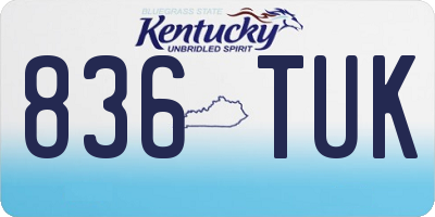 KY license plate 836TUK