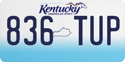 KY license plate 836TUP