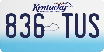 KY license plate 836TUS