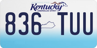 KY license plate 836TUU