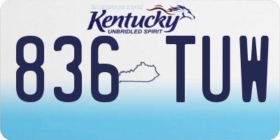KY license plate 836TUW