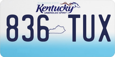 KY license plate 836TUX