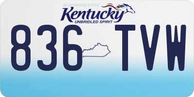 KY license plate 836TVW