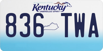KY license plate 836TWA