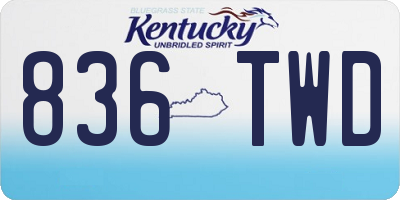 KY license plate 836TWD