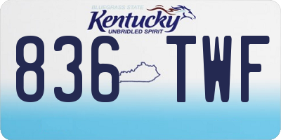 KY license plate 836TWF