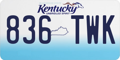 KY license plate 836TWK