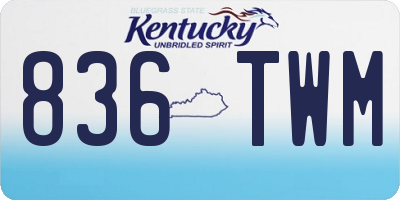KY license plate 836TWM