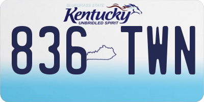 KY license plate 836TWN