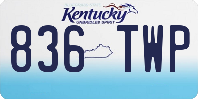 KY license plate 836TWP