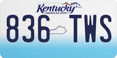 KY license plate 836TWS