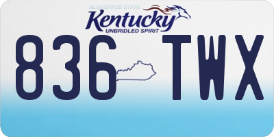 KY license plate 836TWX