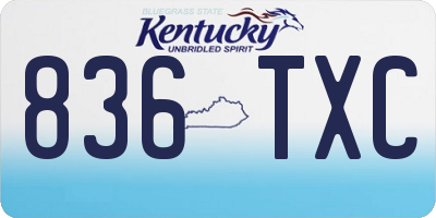 KY license plate 836TXC