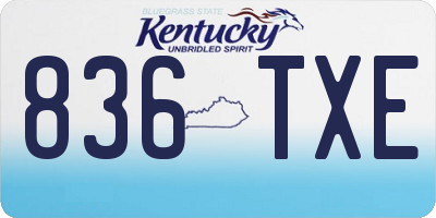 KY license plate 836TXE