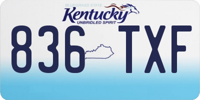 KY license plate 836TXF