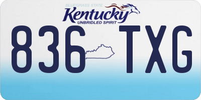 KY license plate 836TXG
