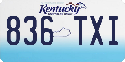 KY license plate 836TXI
