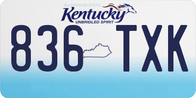 KY license plate 836TXK