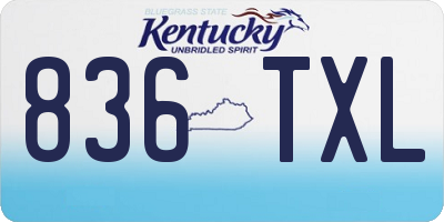KY license plate 836TXL