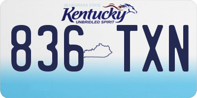 KY license plate 836TXN