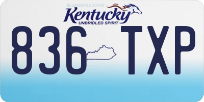 KY license plate 836TXP