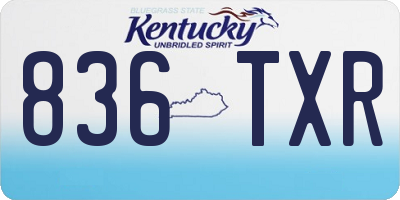KY license plate 836TXR