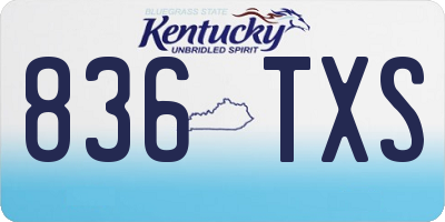 KY license plate 836TXS