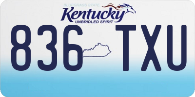 KY license plate 836TXU