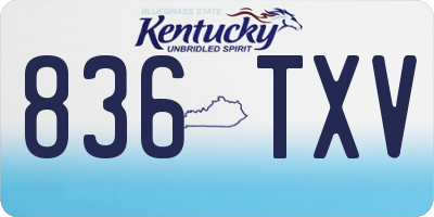 KY license plate 836TXV
