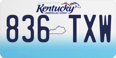 KY license plate 836TXW