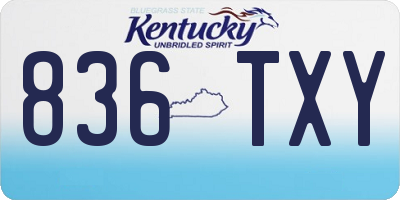 KY license plate 836TXY