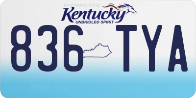 KY license plate 836TYA