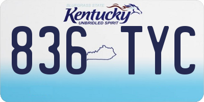 KY license plate 836TYC