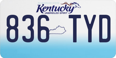 KY license plate 836TYD