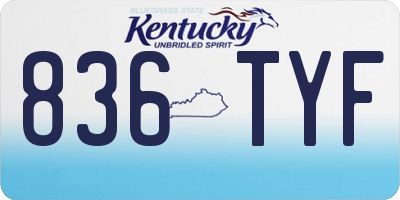 KY license plate 836TYF