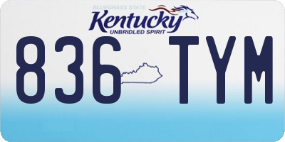 KY license plate 836TYM