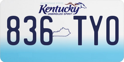 KY license plate 836TYO