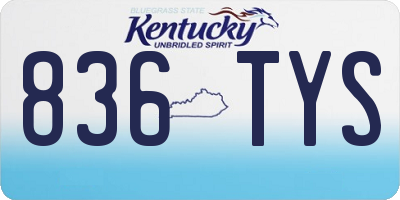 KY license plate 836TYS