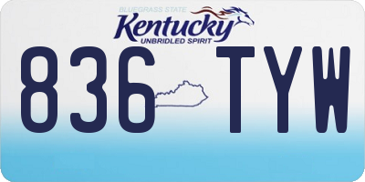 KY license plate 836TYW
