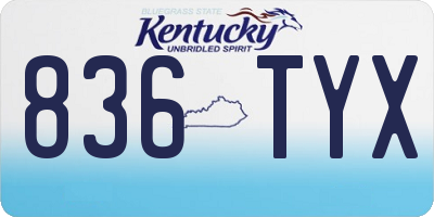 KY license plate 836TYX
